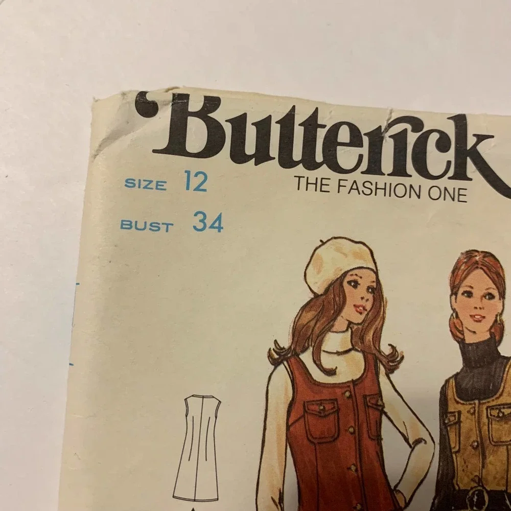 Butterick Vintage 1970's Pattern‎ #6378 Jumper/Tunic/Pants/Shorts Size 12